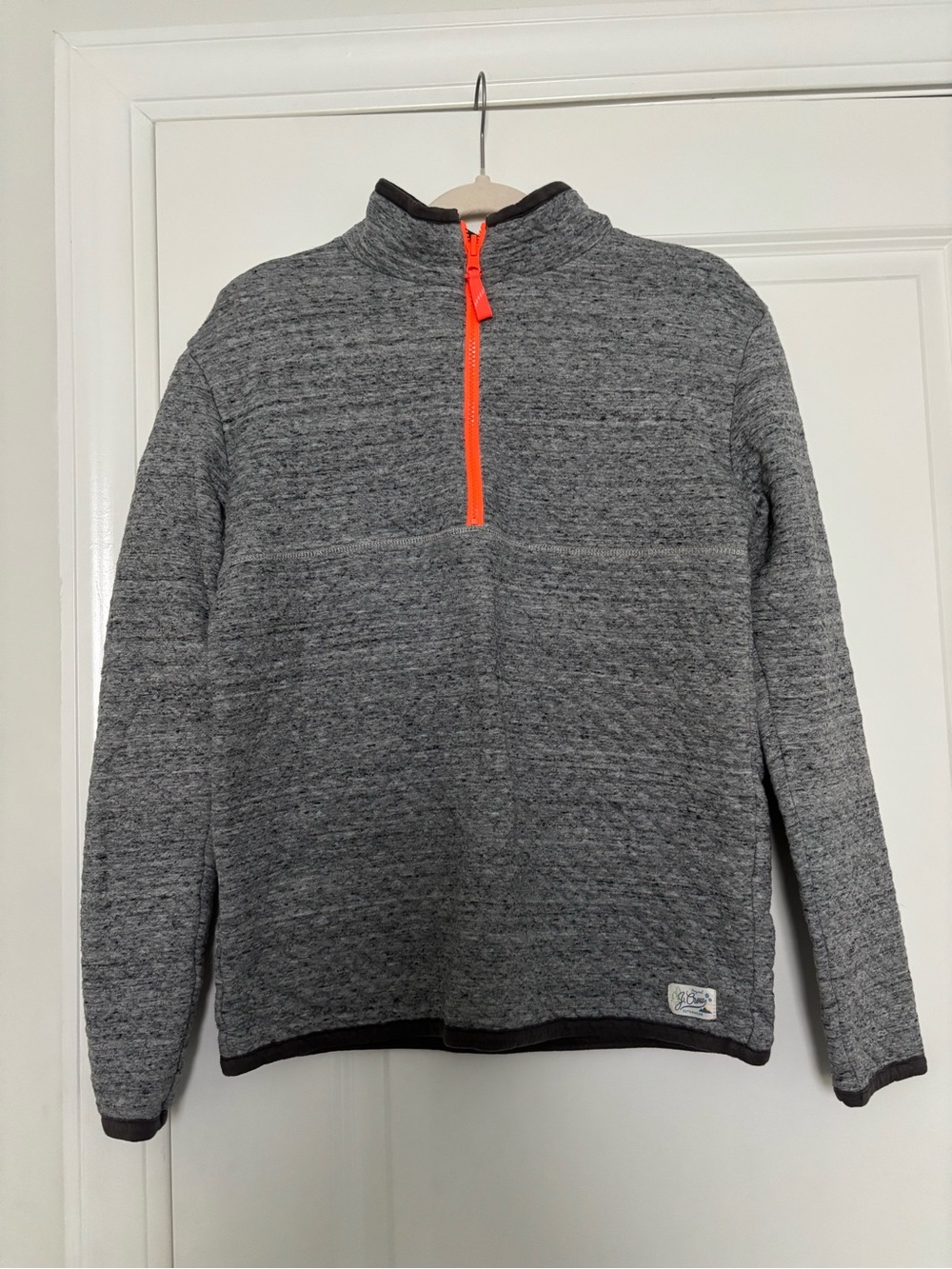 J. Crew Heather Gray Jacket with Orange Zip Accent